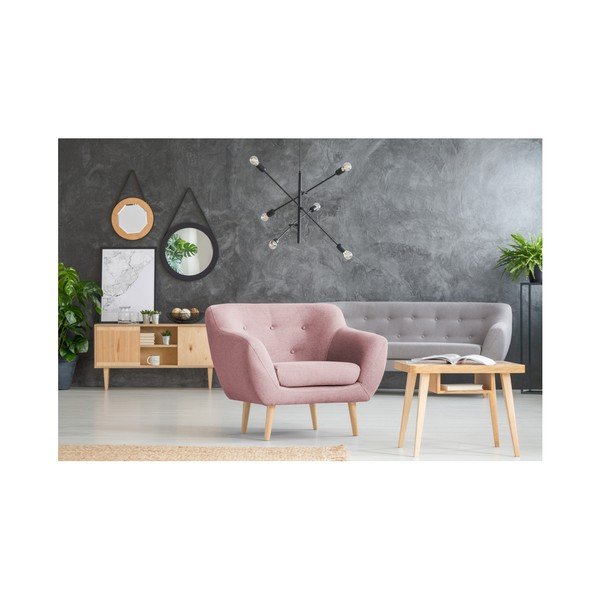 Růžové křeslo se světlými nohami Mazzini Sofas Sicile-image-4