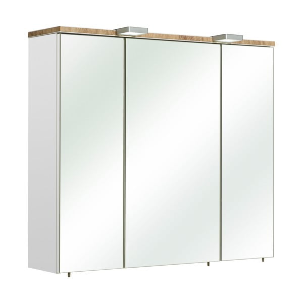Бял висящ шкаф за баня с огледало 80x70 cm Set 931 - Pelipal