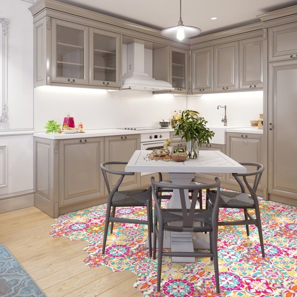 Комплект от 10 стикера за под Стикери за под Шестоъгълници Lusiana, 40 x 90 cm - Ambiance-image-2