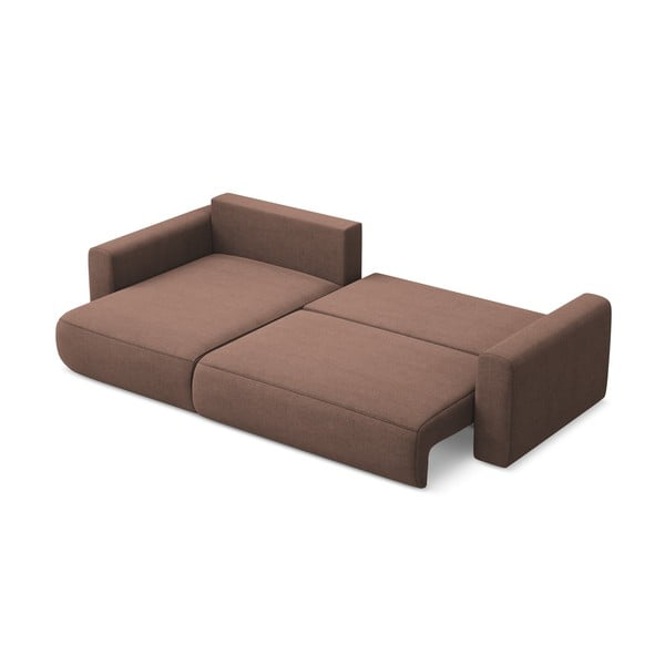 Розов разтегателен ъглов диван с място за съхранение (ляв ъгъл) Kapua – Makamii-image-4