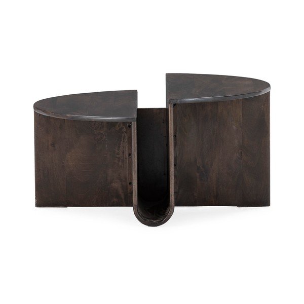 Тъмнокафява кръгла масичка за кафе от масивно манго ø 80 cm Divya – MOME-image-2