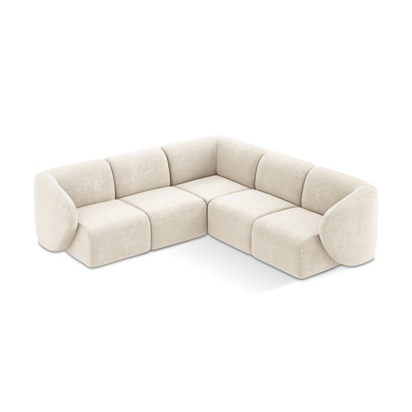 Бежов шенилов ъглов диван Lani – Makamii-image-1