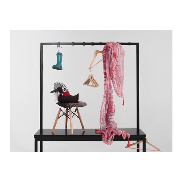 Черна закачалка за дрехи с черна пейка, широчина 120 cm Next - CustomForm-image-1