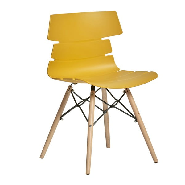 Комплект от 4 жълти трапезни стола Iris - Marckeric-image-2