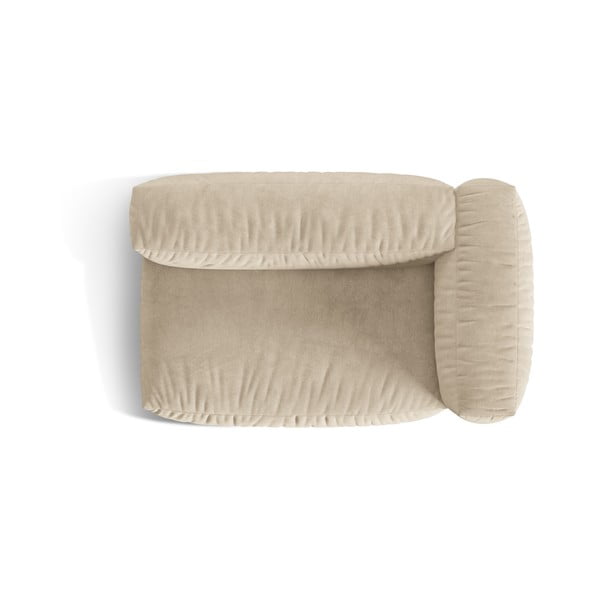 Бежов кадифен модул за диван (десен ъгъл) Martina – Micadoni -image-3