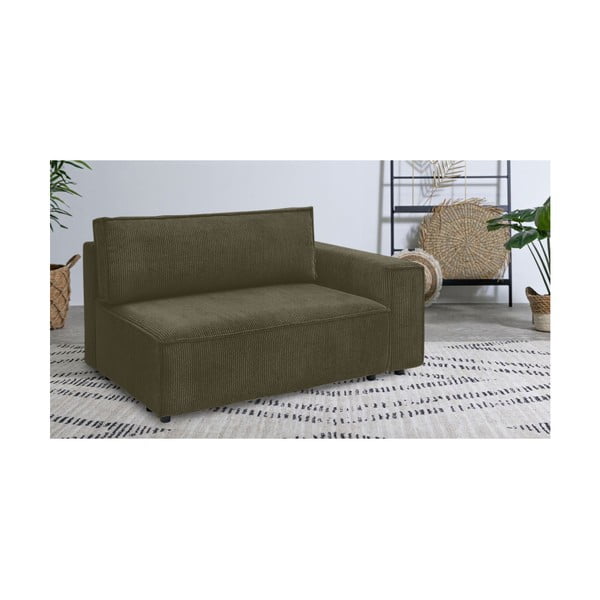 Светлозелен модул за диван от велур, десен ъгъл Nihad modular - Bobochic Paris-image-1