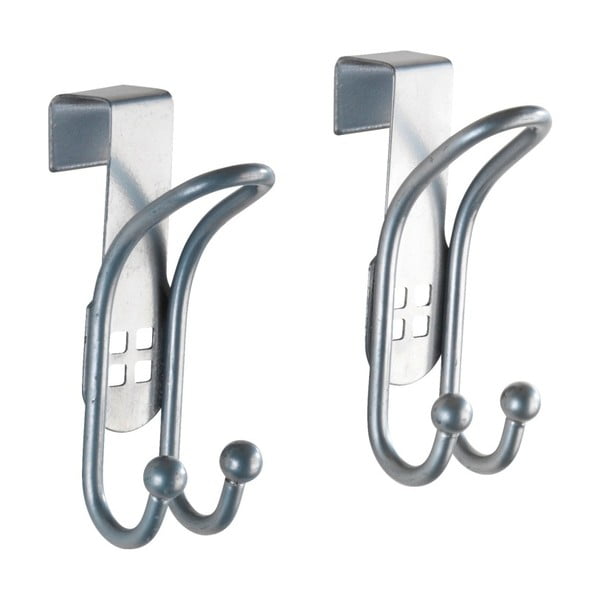 Комплект от 2 куки за окачване на врати в сребристо Кука за врата - Wenko-image-1