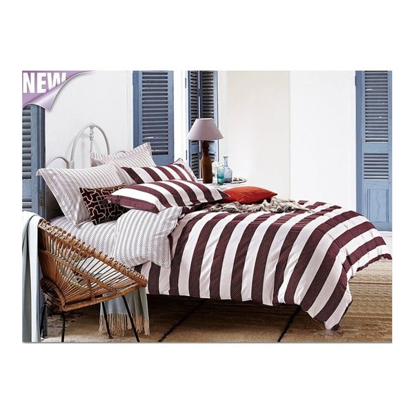 Червено и бяло памучно спално бельо за единично легло 135x200 cm Christian - AmeliaHome-image-1