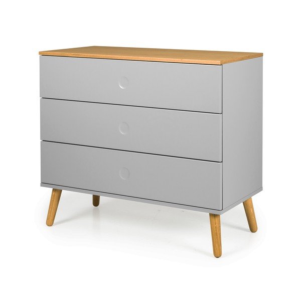 Сив скрин с дъбови крака , 90 x 79 cm Dot - Tenzo-image-1