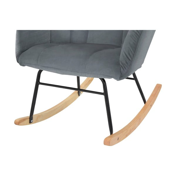 Сиво кадифено люлеещо се кресло Elza – Støraa-image-4