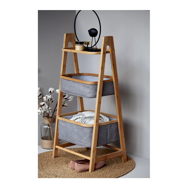 Сив/кафяв бамбуков рафт за баня 44x91 cm Bahari – Wenko-image-2