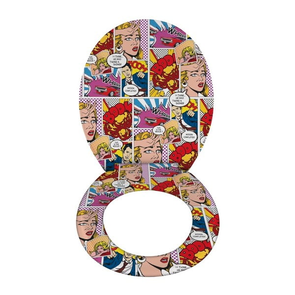 Лесно затваряща се тоалетна седалка Pop Art, 45 x 37,5 cm - Wenko-image-2