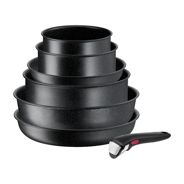 Алуминиев комплект съдове 7 бр. INGENIO Black stone L3998702 – Tefal