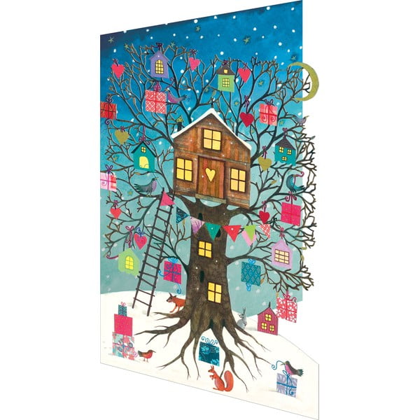 Картички в комплект 5 бр. с коледен мотив Treehouse  – Roger la Borde