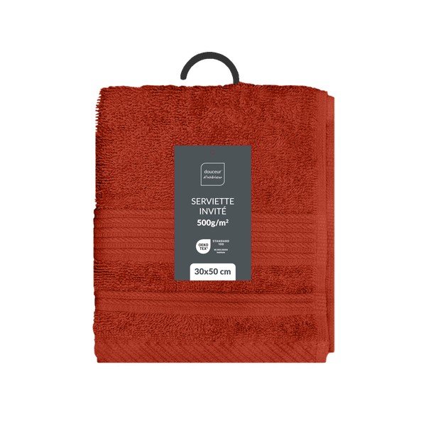 Памучна кърпа от тери в тухлен цвят 30x50 cm Tendresse – douceur d'intérieur-image-4