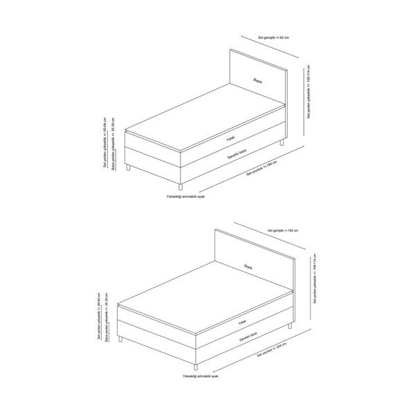 Кафяво тапицирано двойно легло  с място за съхранение с включена подматрачна рамка 160x200 cm Orina – Kalune Design-image-3