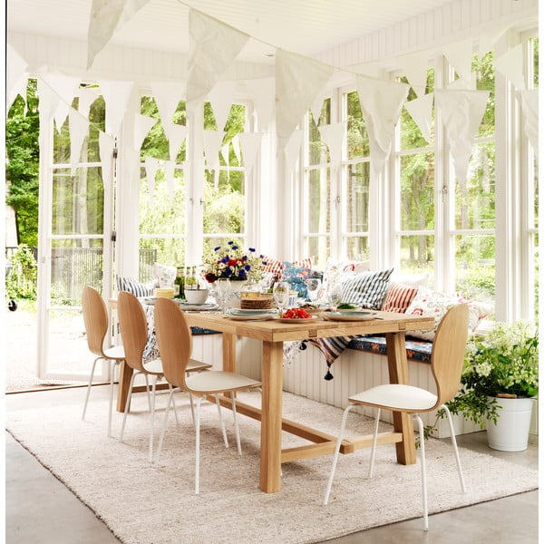 Трапезна маса от полирана дъбова дървесина , 220 x 95 cm Brooklyn - Rowico-image-1