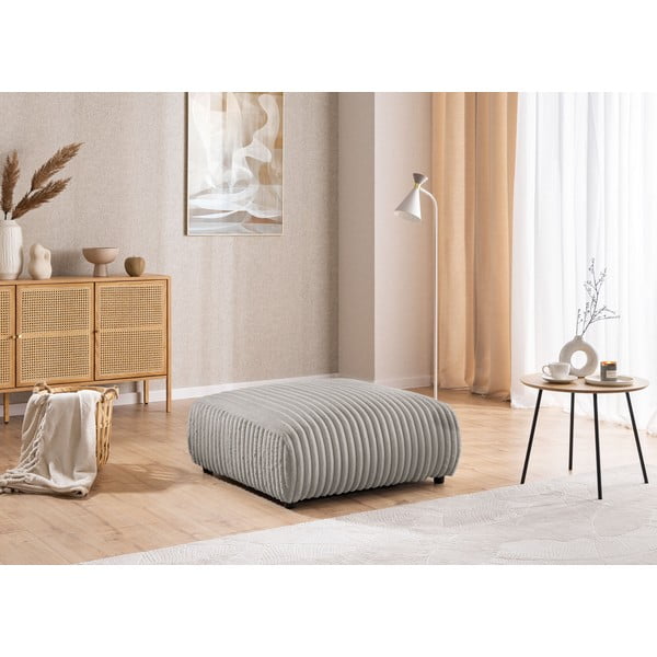 Светлосива табуретка  от рипсено кадифе Justin – Ropez-image-1