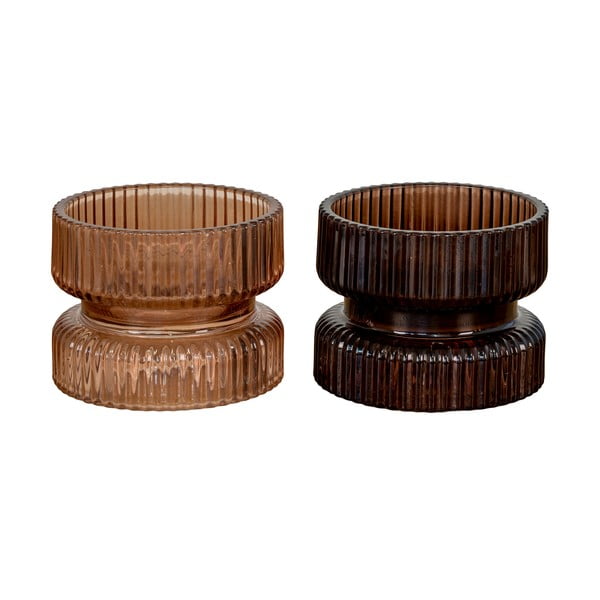 Стъклени свещници в комплект от 2 бр. - House Nordic-image-1