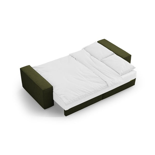 Тъмнозелен разтегателен диван от букле 247 cm Jodie – Micadoni Home-image-4