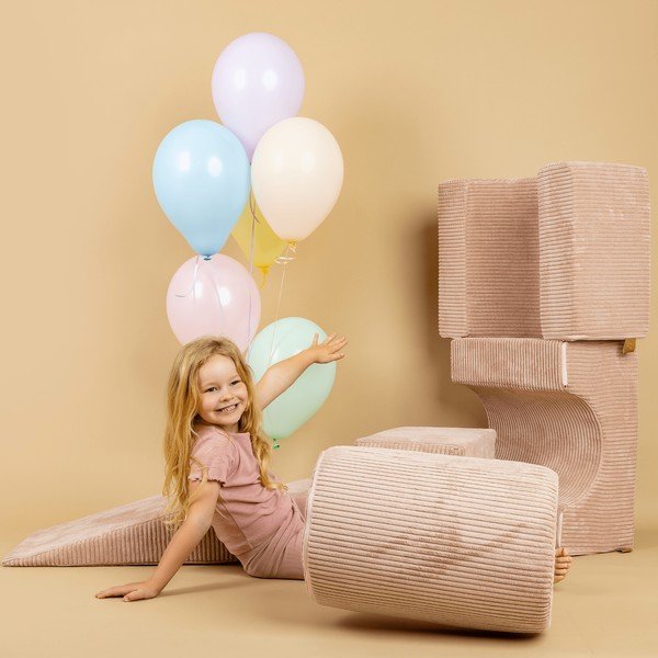 Розово велурено игрище от пяна 45x170x30 cm Montessori – Meowbaby-image-2