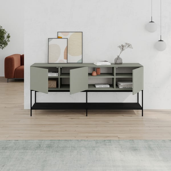 Зелено-черен скрин 180x80x40 cm Amira – Marckeric-image-3