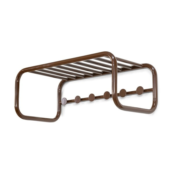 Тъмнокафява метална стенна закачалка с рафт 72 cm Retro – Spinder Design-image-2