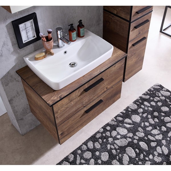 Кафяв висящ шкаф в дъбов декор без мивка 71x51 cm Set 374 - Pelipal-image-1