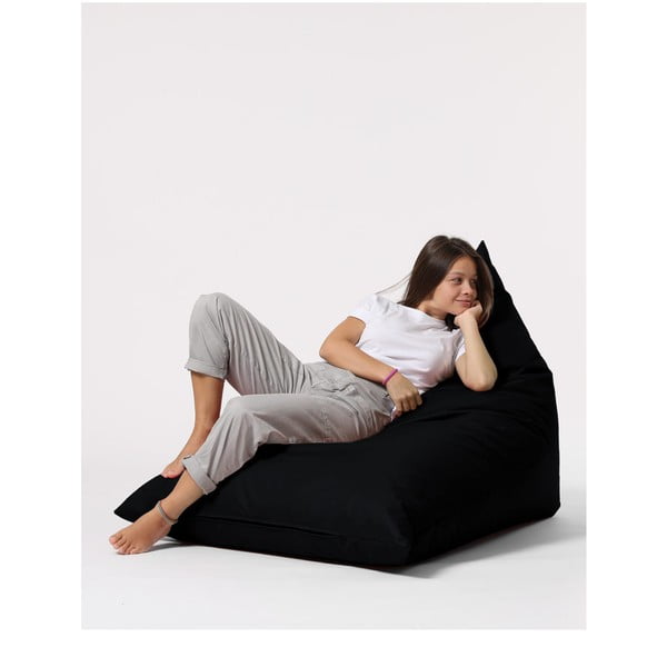 Черен градински пуф за сядане Pyramid – Floriane Garden-image-1