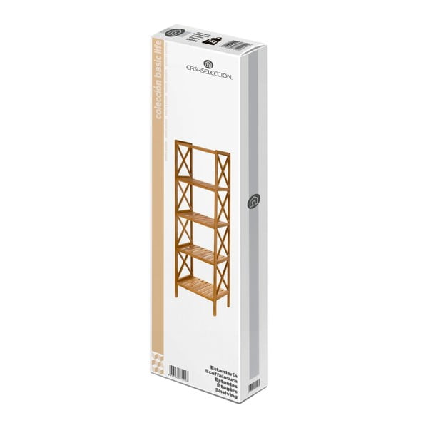 Бамбукова етажерка за баня в естествен цвят 36,5x153 cm - Casa Selección-image-4