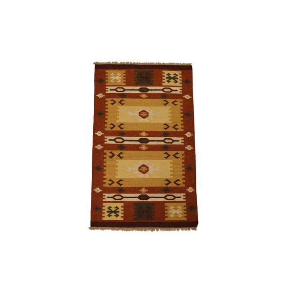 Ručně tkaný koberec Warm Brown Indians, 90x150 cm