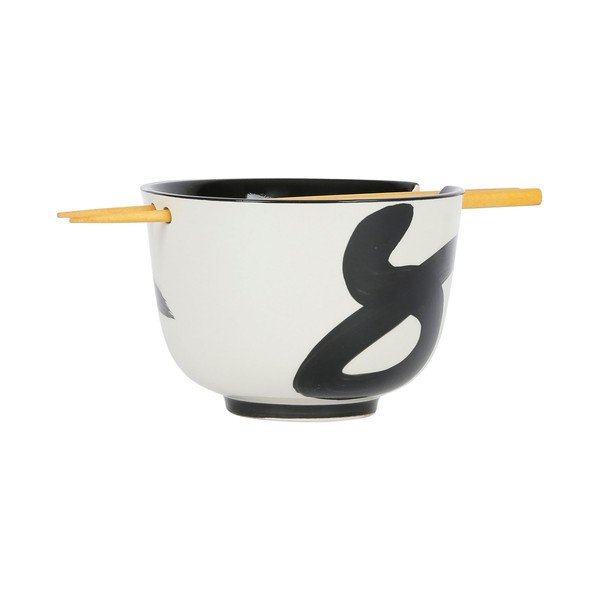 Черно-бяла керамична купа ø 13 cm Linge - Sema-image-1