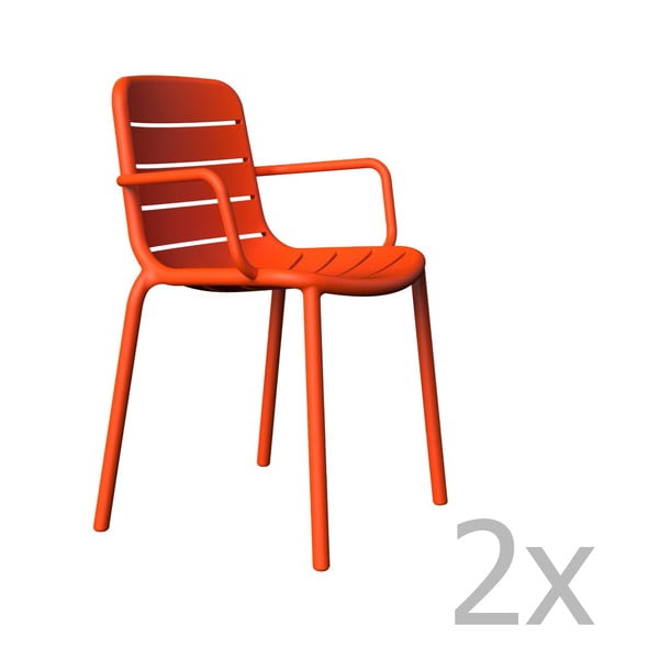 Комплект от 2 червени градински стола Gina - Resol