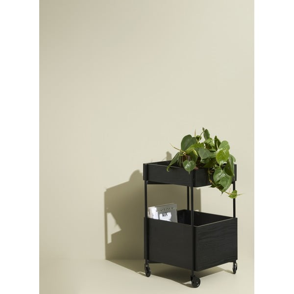 Количка от ясенова дървесина на колела 42x37 cm Fresh - Hübsch-image-1