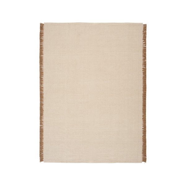Кремав ръчно изработен килим със смес от памук 160x230 cm Channa – Jotex