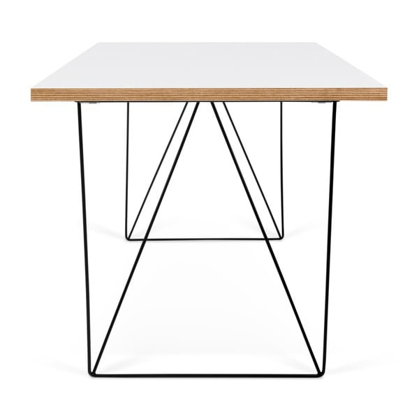 Бяла работна маса с черни крака , 140 x 75 cm Flow - TemaHome-image-3