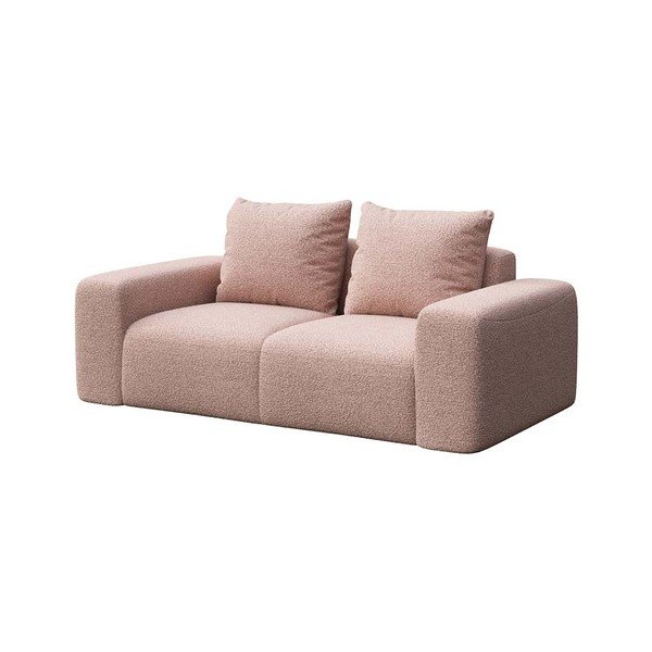 Светлорозов диван от букле 212 cm Feiro - MESONICA-image-2