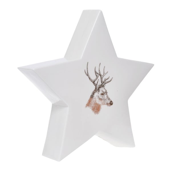 Бяла керамична декоративна звезда Елен, височина 15,5 cm - Ewax