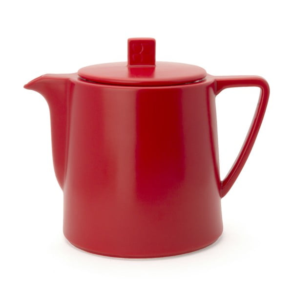 Червен керамичен чайник с цедка за насипен чай Lund, 1 л - Bredemeijer