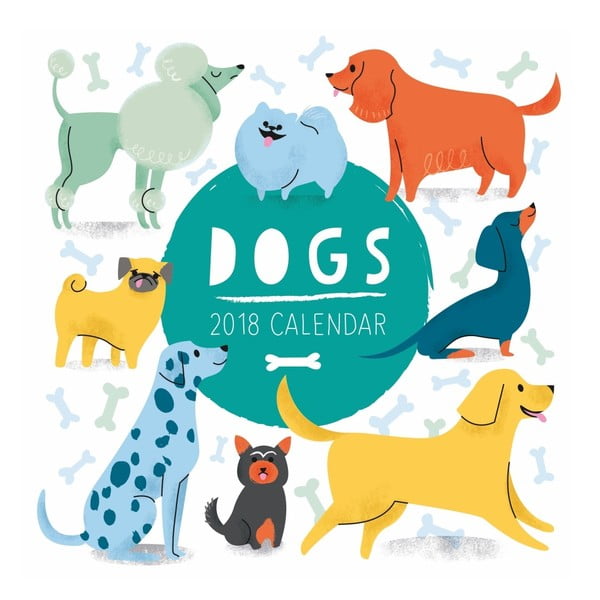 Nástěnný kalendář pro rok 2018 Portico Designs Dogs