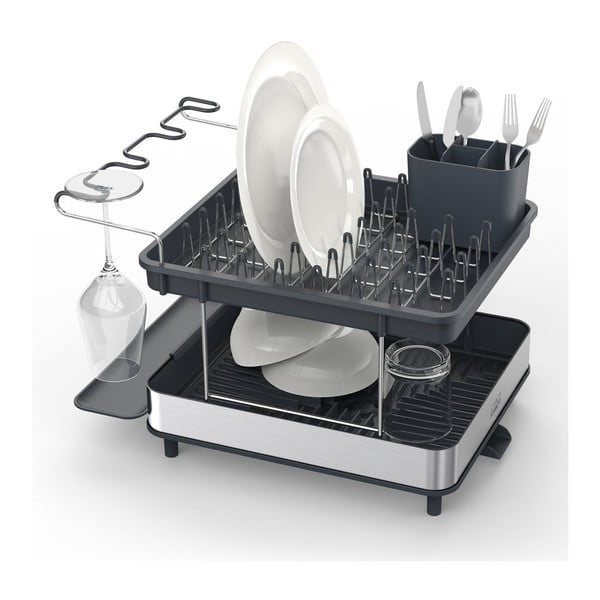 Сива двустепенна тава за оттичане от неръждаема стомана Excel - Joseph Joseph-image-3