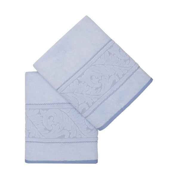 Комплект от 2 светлосини памучни кърпи за баня Ghunna, 70 x 140 cm - Foutastic
