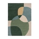 Зелен ръчно изработен вълнен килим 120x170 cm Glow Green & Blue – Flair Rugs