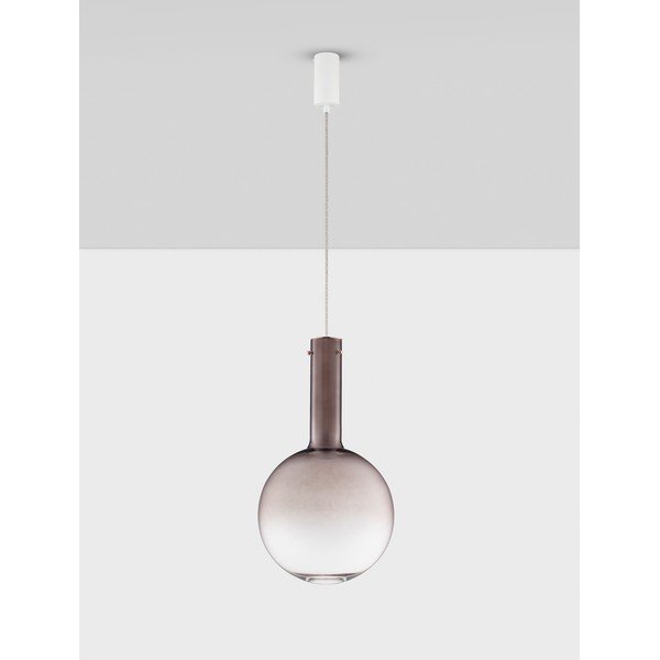 Кафяво стъклено LED затъмняващо се висящо осветително тяло ø 30 cm Nostos – Nova Luce-image-4