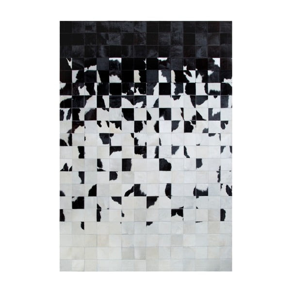 Черно-бял килим от естествена кожа Degradada, 240 x 170 cm - Pipsa