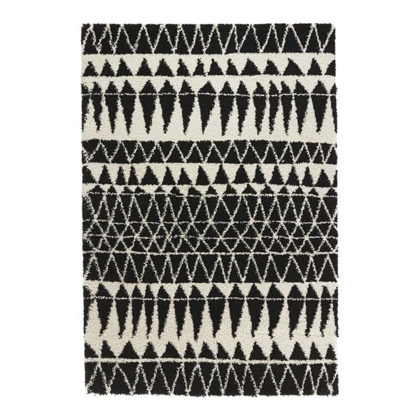 Černobílý koberec Mint Rugs Allure Black, 80 x 150 cm