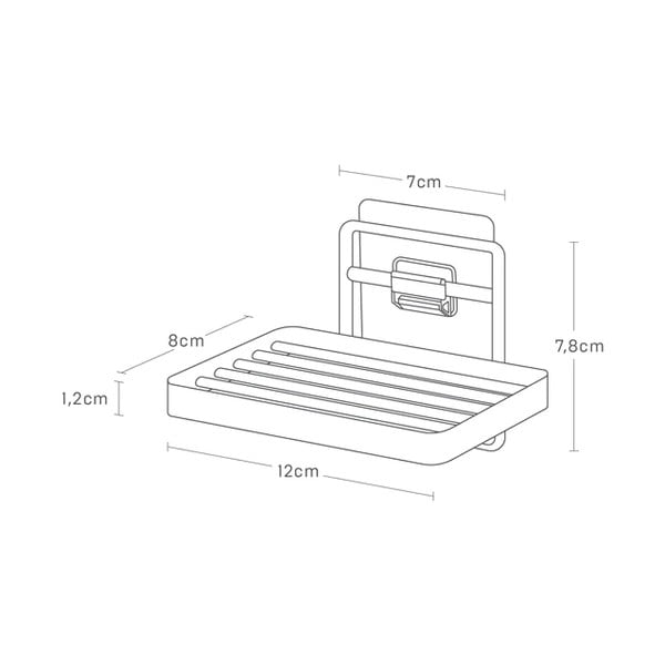 Бяла самозалепваща метална сапунерка Film Hook – YAMAZAKI-image-4