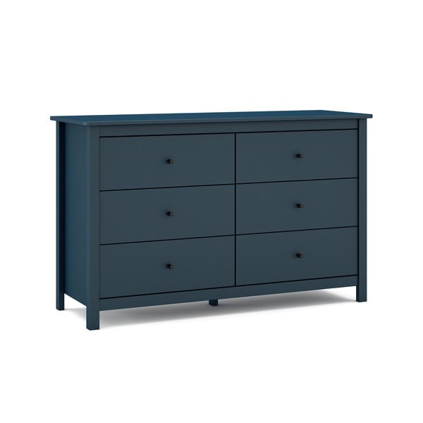 Тъмносин нисък скрин от бор 130x80 cm Misti - Marckeric-image-3