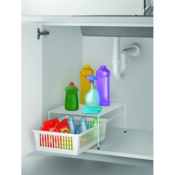 Допълнителен рафт от бяла неръждаема стомана с място за съхранение Dino - Metaltex-image-4