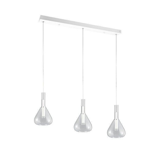 Бяло LED висящо осветително тяло със стъклен абажур Cipera – CINQUE-image-1